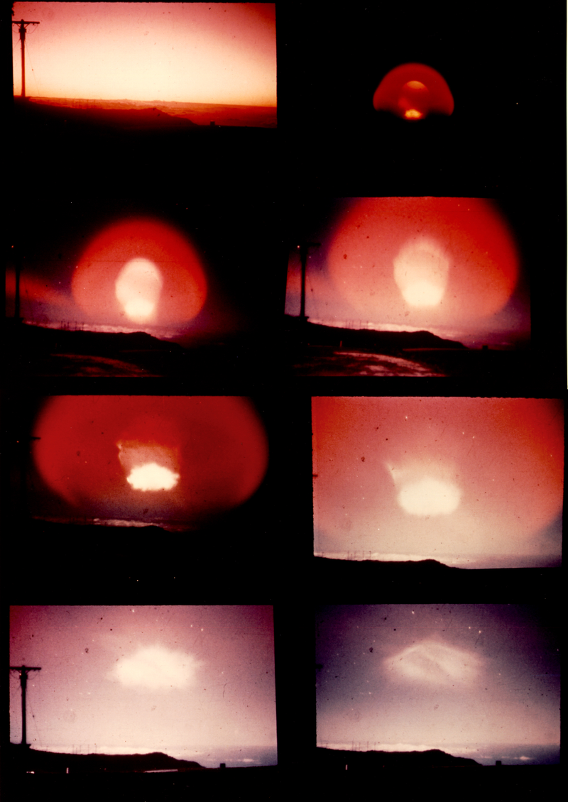 Operation HARDTACK-Teak (1958). “An exclusive selection of the high-altitude explosion photo TEAK, 3.8 Megatons at an altitude of 76 km. View from Hawaii. It was a night light show in the sky—we see a giant-sized fireball because of the rarefied atmospheric conditions (thin air).” -Alexander Mikhalchenko